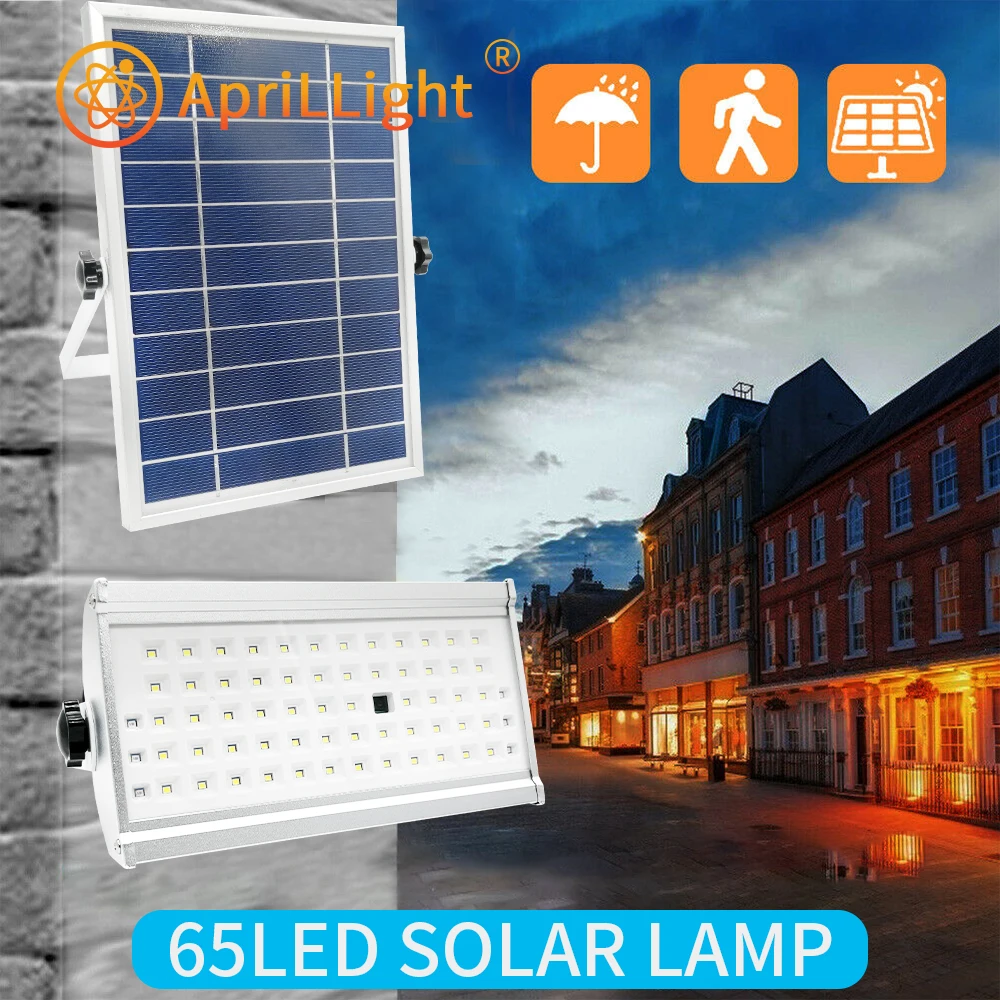 Фонасветильник настенный уличный на солнечной батарее с отражателем 65