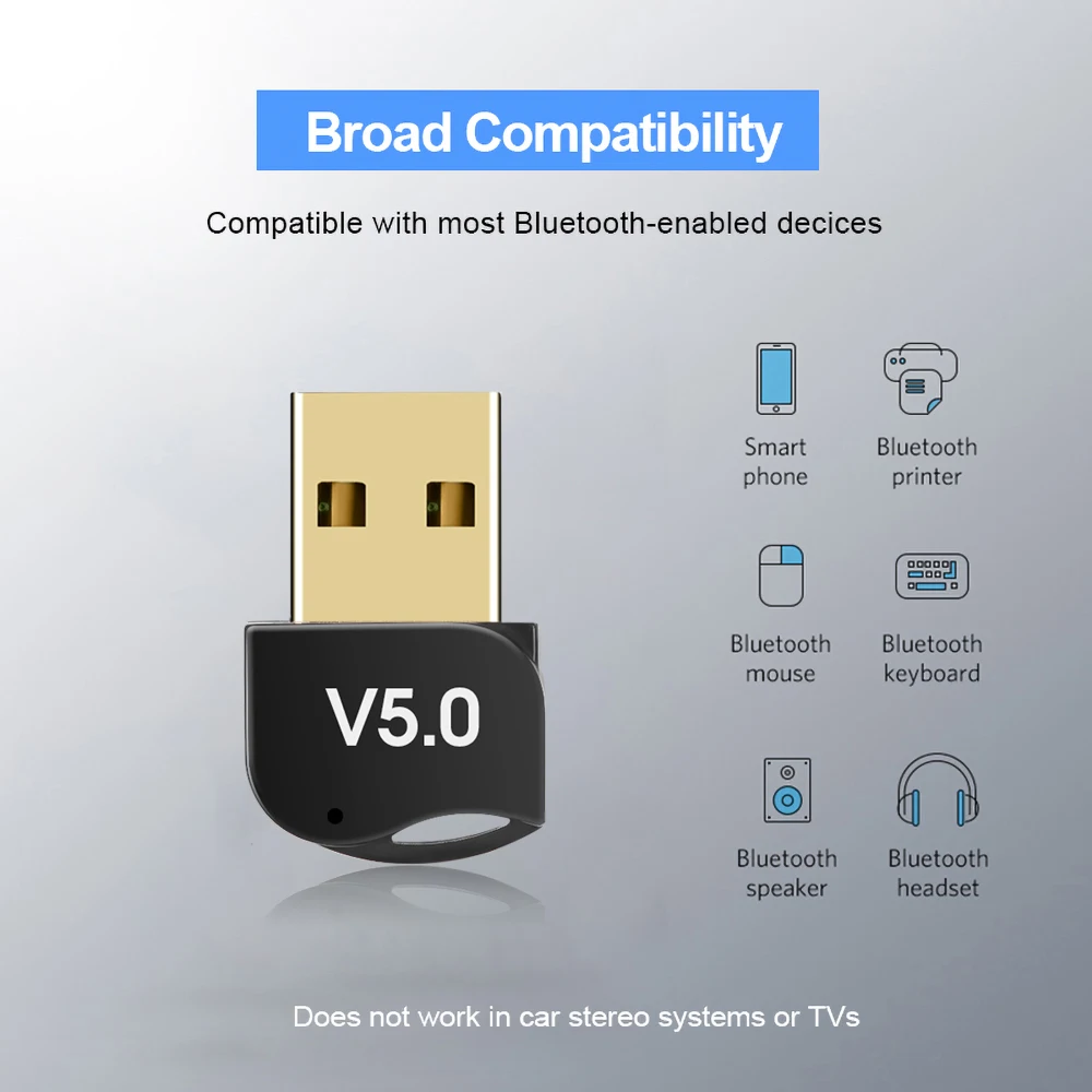 Bluetooth-адаптер kebidu USB V5.0 двухрежимный беспроводной | Электроника