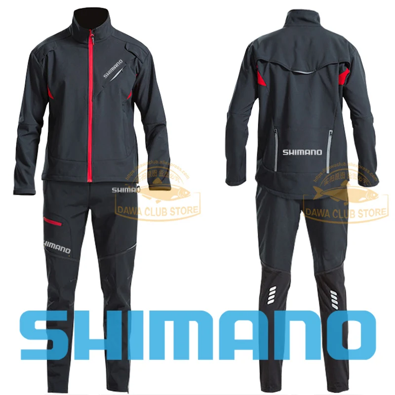

2021 Men SHIMANO Fishing Clothes Fishing Jacket Waterproof Cycling Jacket Fishing Pants Winter Warm Windbreak Cycling Clothing