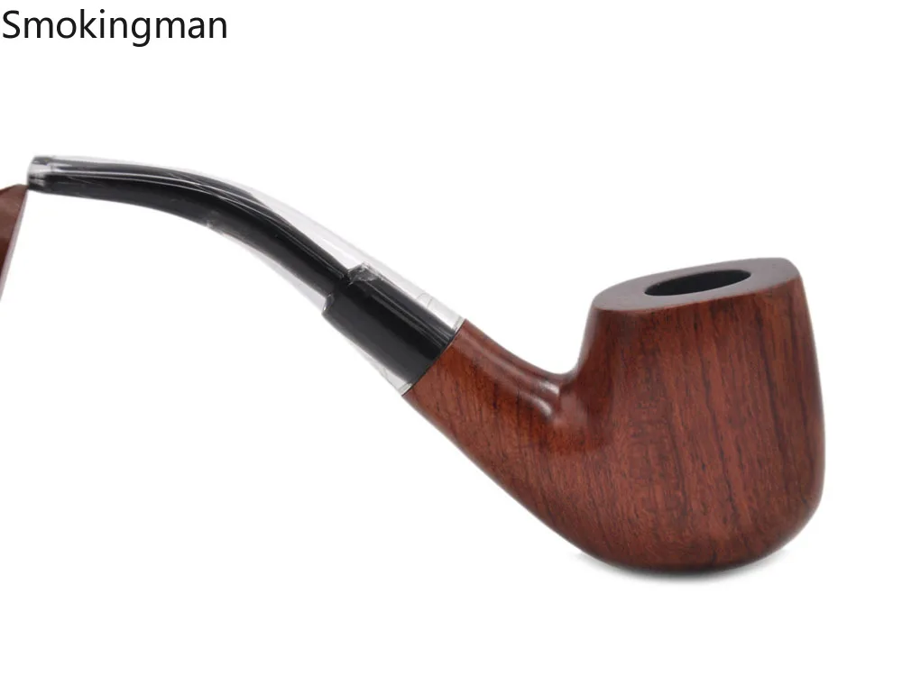 Новый стиль красное дерево гладкая трубка изогнутый старомодный удобный фильтр