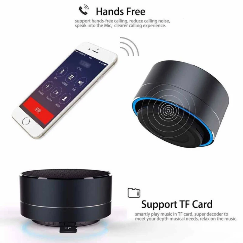 Портативный металлический беспроводной Bluetooth динамик светодиодный мини супер