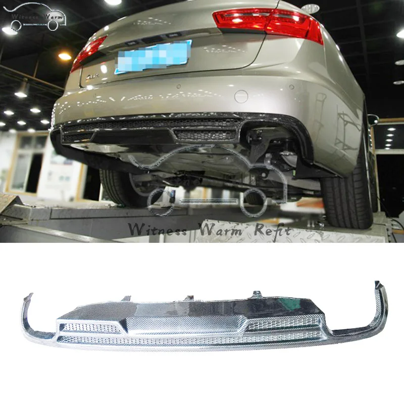 А6 диффузор, губа на задний бампер четыре выхлопа для Audi A6 C7 стандартный бампер 2012- комплект кузова автомобиля