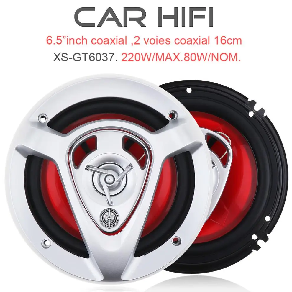 XS GT6037 2шт 220 Вт автомобильный HiFi коаксиальный динамик Автомобильная дверь авто