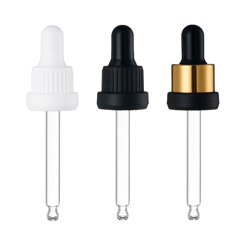 18/410  Tamper resistant dropper cap child resist lid 18mm 20mm Dropper With Glass Pipette 20/400 essential oil dropper cap