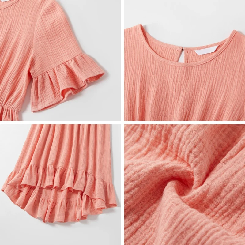 

Mom and Daughter Dress Family Matching Clothes Solid Color Dress For Mother Daughter Mommy and Me Clothes