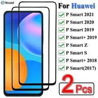 2 pieces full cover tempered glass for huawei p smart 2021 p smart z s screen protector for huawei p smart 2020 2019 2018 2017