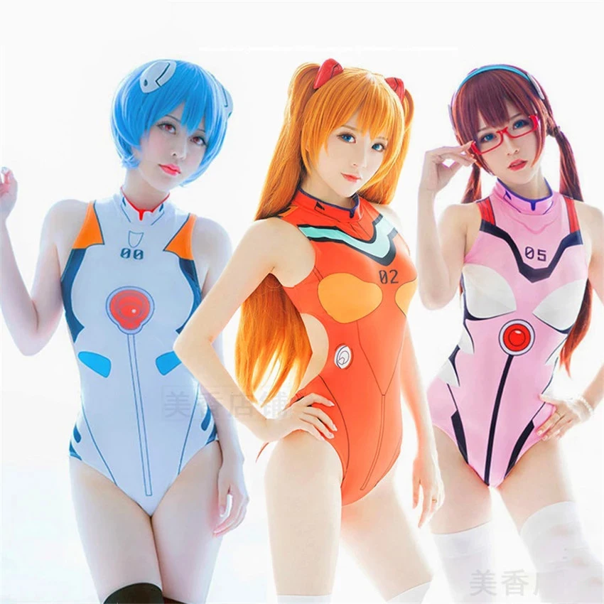 

Sexy Anime Evangelion EVA Swimwear Backless Swimsuit One Piece Cosplay Costumes SUKUMIZU Asuka Ayanami Mari Swimsuit
