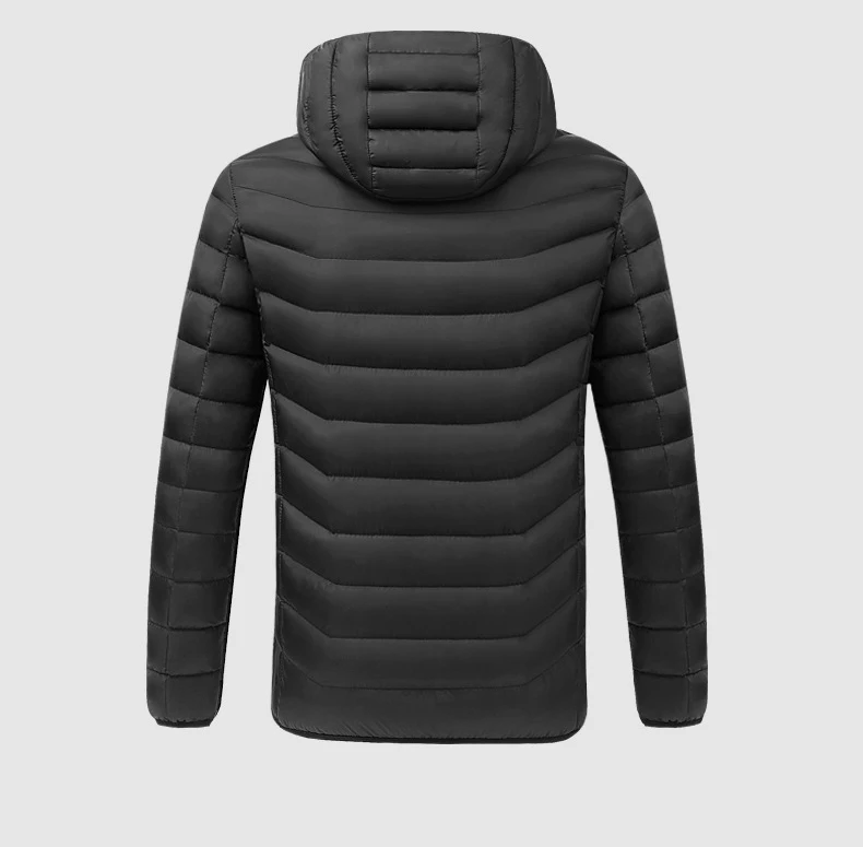 Мужская парка с USB-подогревом однотонная теплая куртка капюшоном и подогревом