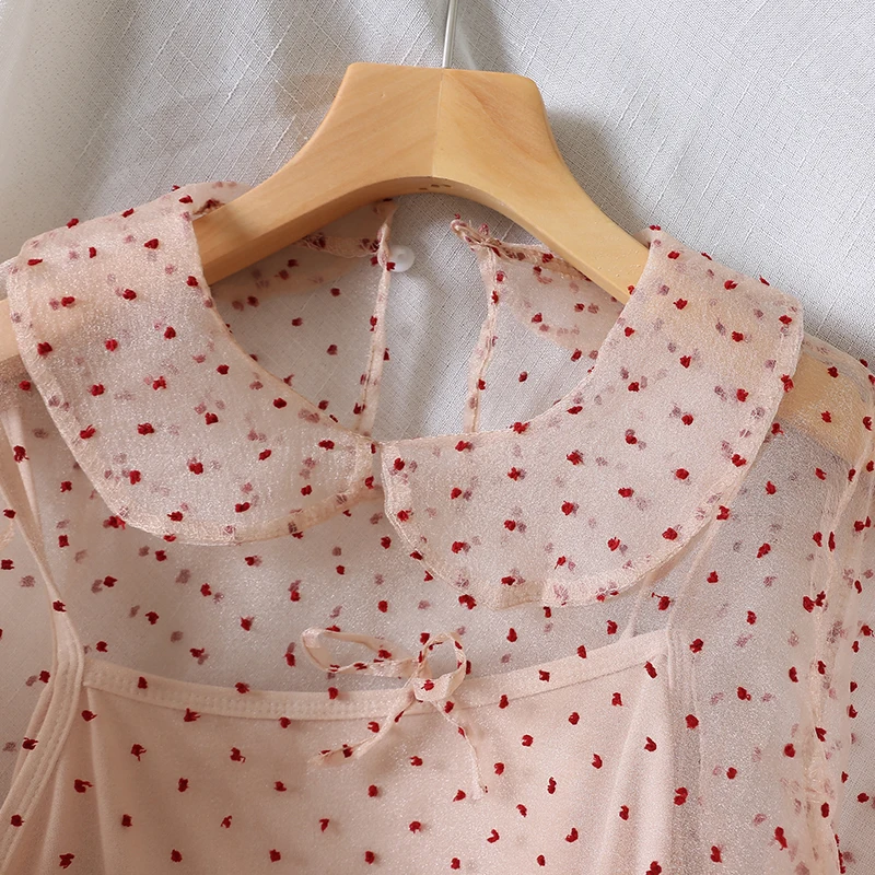 Korobov корейский длинный рукав воротник Питер Пэн женская блузка элегантный