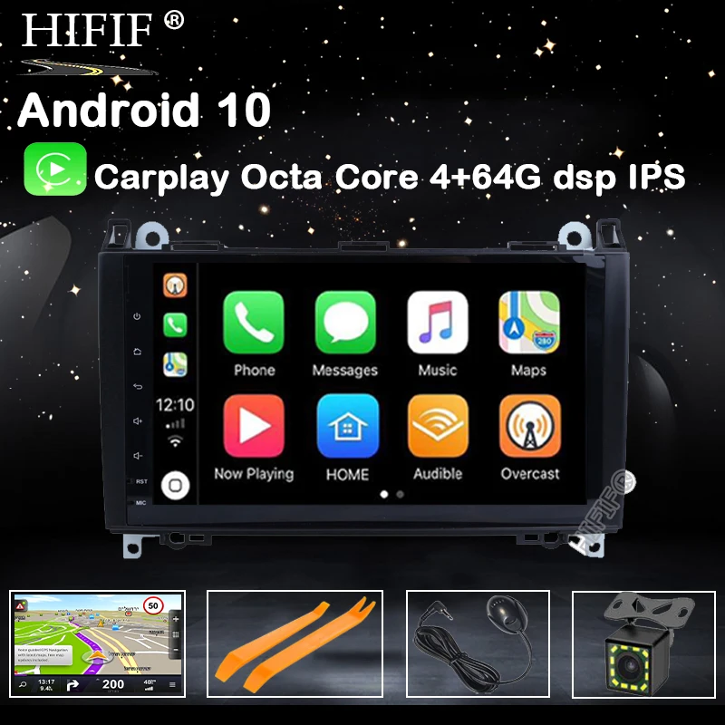 Автомобильный мультимедийный плеер IPS DSP GPS Android 10 2 Din DVD для Mercedes/Benz/Sprinter/Viano/Vito/B