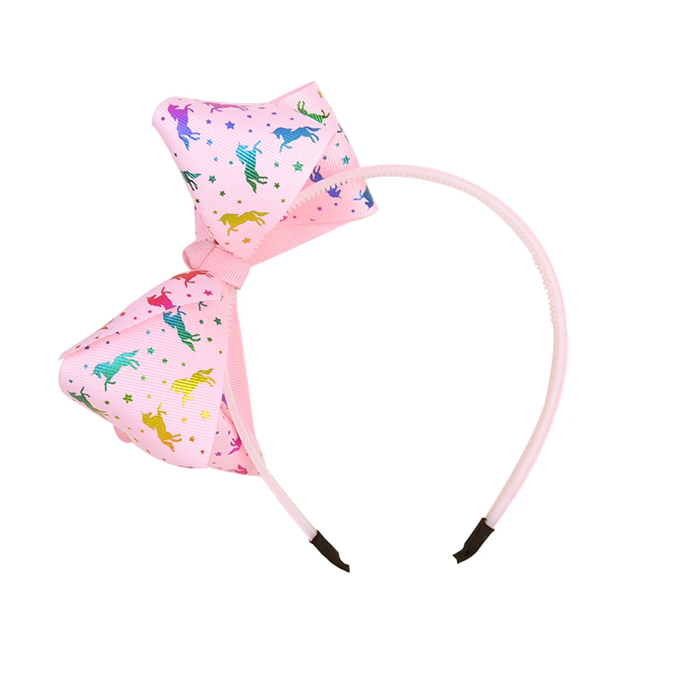 Модная повязка для волос с единорогом на голову большим бантом Бутик маленьких