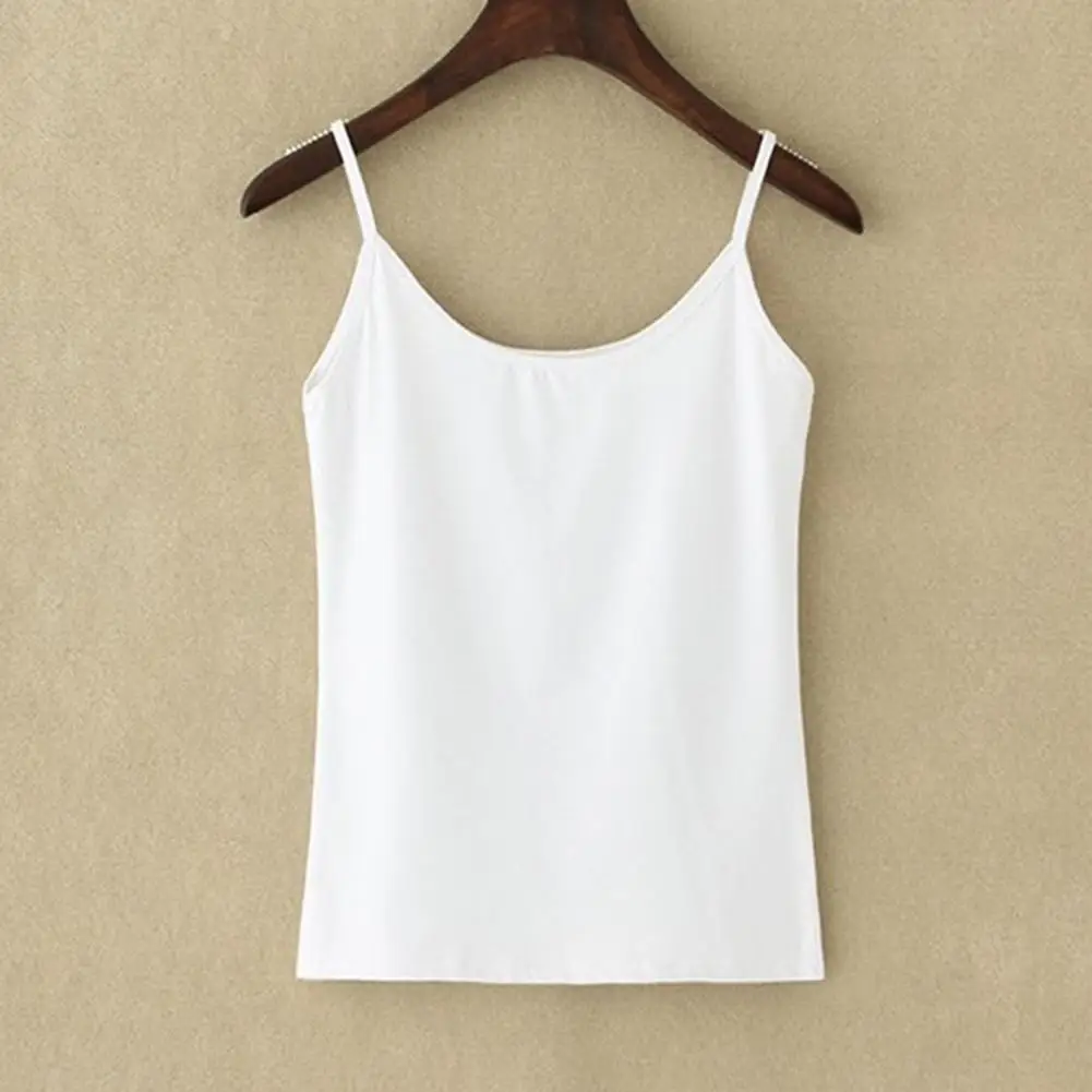 Vest Spaghetti Straps Solid Color Women Sleeveless Slim Camisole Tank Top for Summer   Vest    Slim Camisole Tank Top