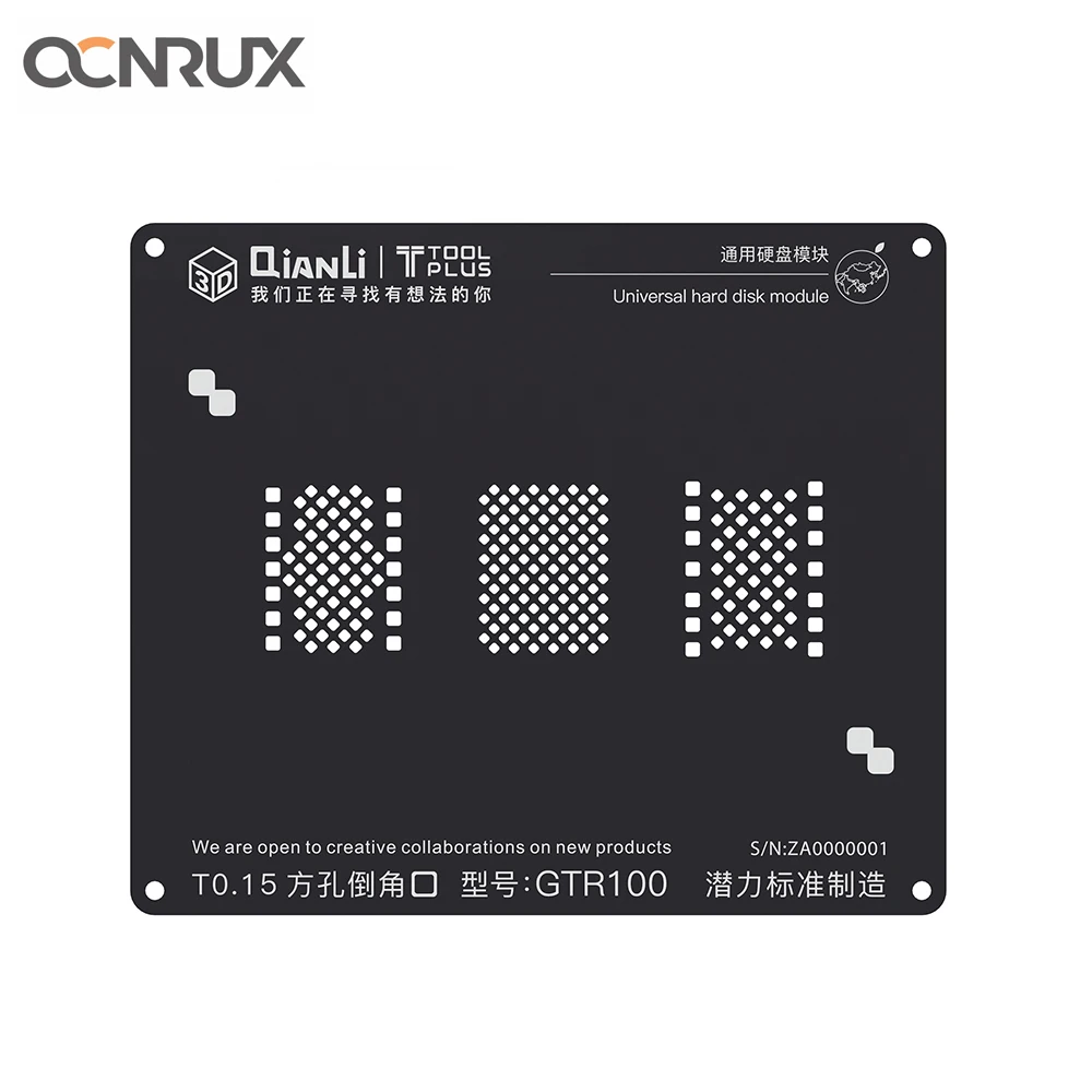 

QIANLI iBlack 3D универсальный модуль жесткого диска GTR100 BGA, трафарет с квадратным отверстием для iPhone 6-X, термошаблон, жестяная растительная сеть