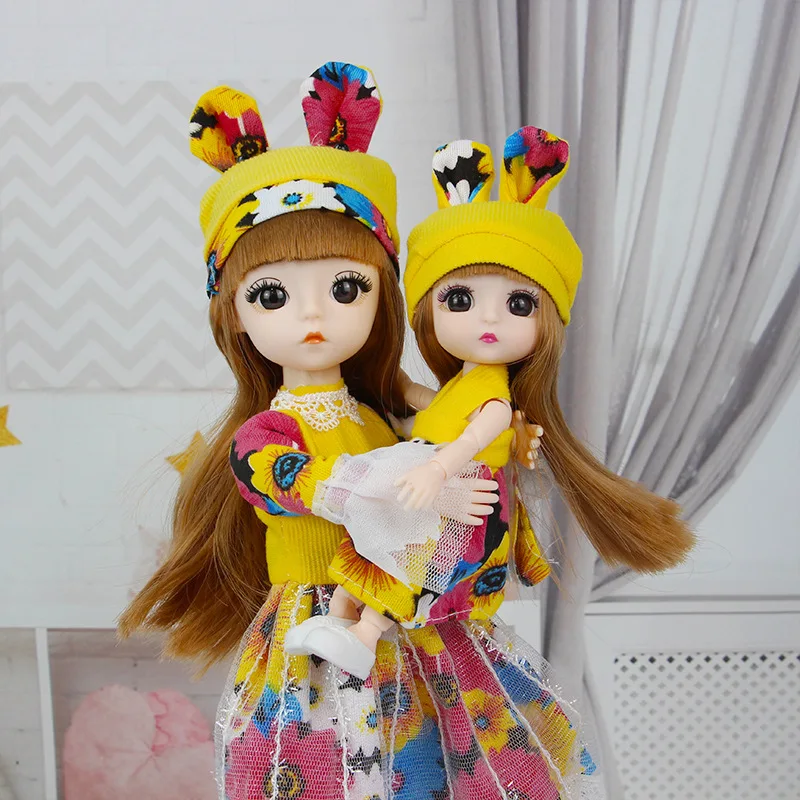 

Новый 30 см/16 см Bjd кукла 4D глаза родитель-ребенок игрушка шарнирный съемный; Модное платье для девочек платье принцессы игровой домик в штучн...