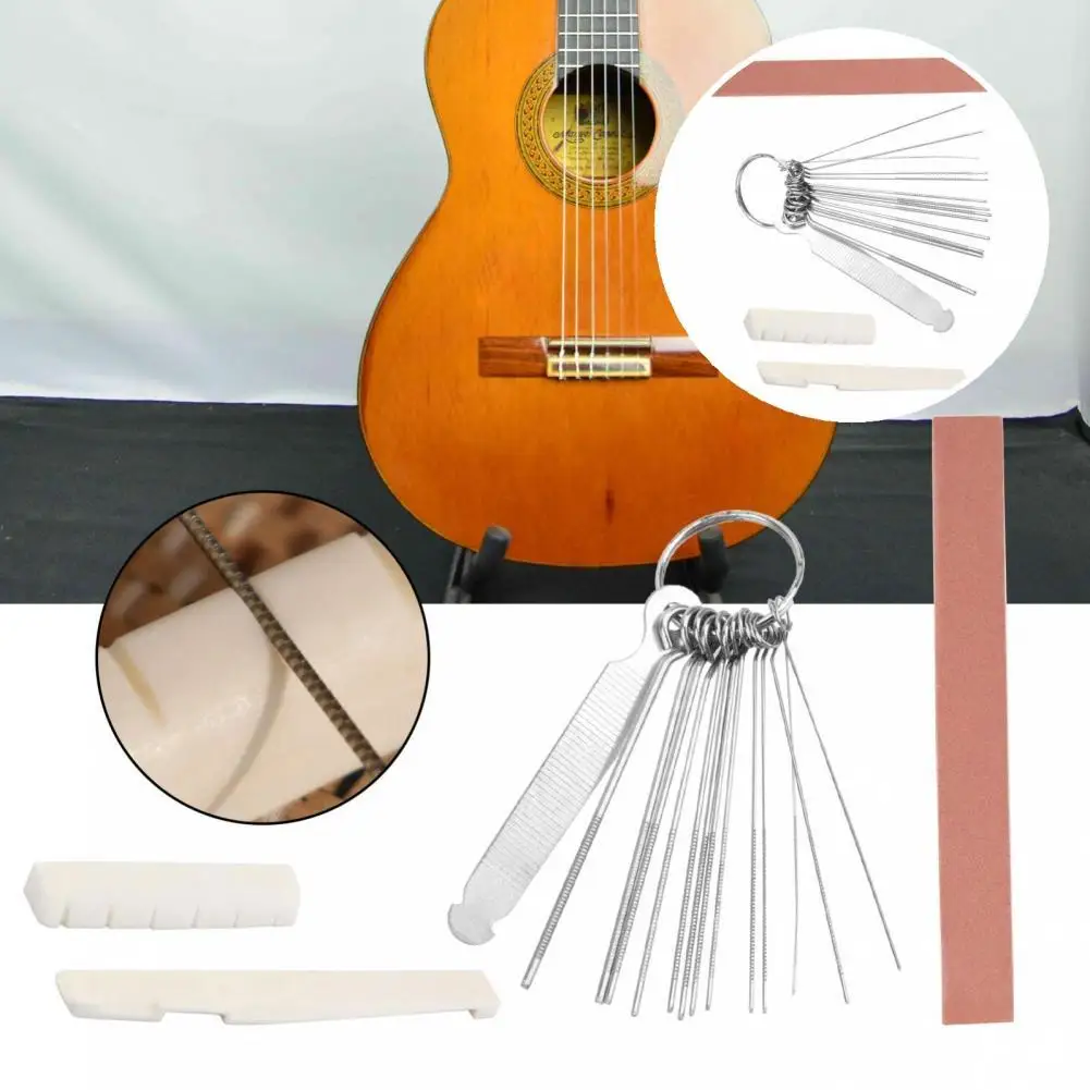 

Набор для шлифовки гитары, комплект Твердых Мини-напильников с эргономичной ручкой, для моста и гитары