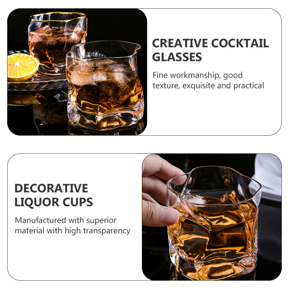

3 Pcs Creative Glass Cups Reusable Cups Decorative Cocktail Glasses