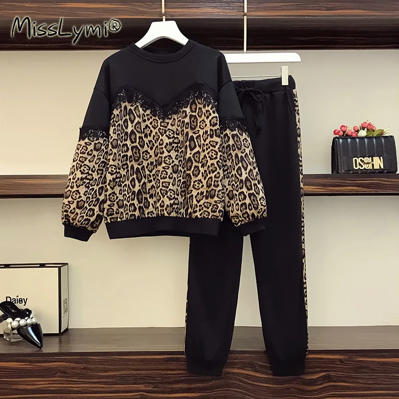 Женский спортивный костюм с леопардовым принтом размеры до 5XL| |