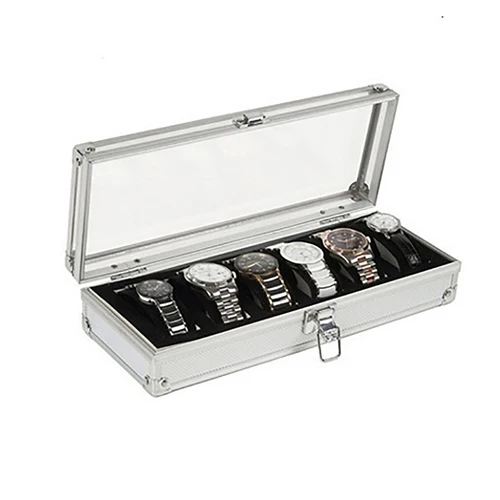 Сетчатый Алюминиевый Чехол для часов коробка хранения наручных держатель