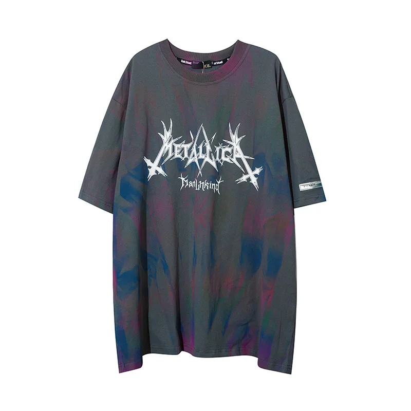

2021 Fashion Brand Street Ins Graffiti Printing Half Sleeve Oversize Fashion Loose Leisure All-Matching Short Sleeve T-shirt Men