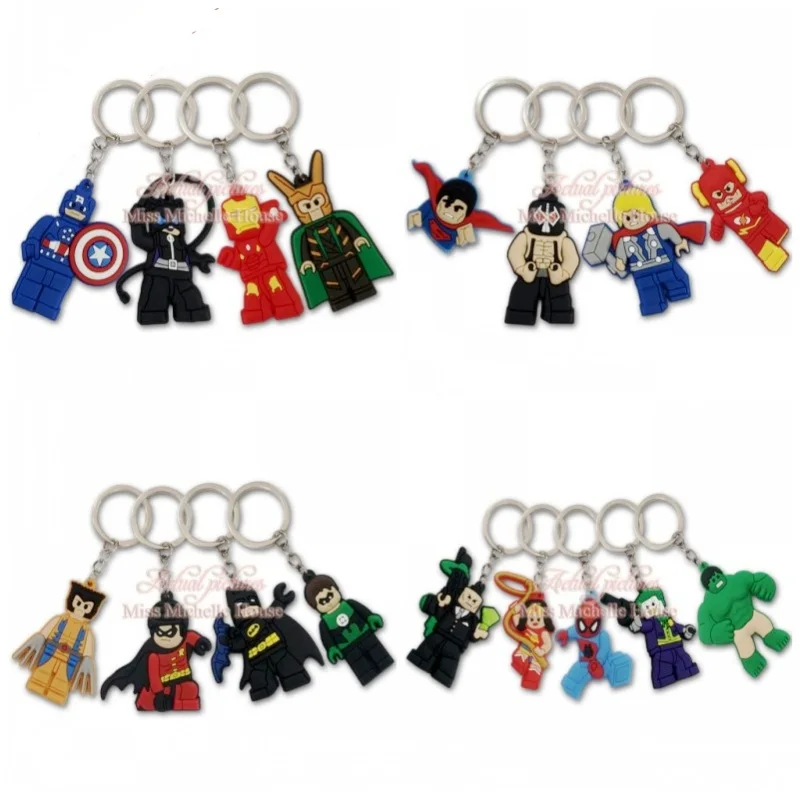 7016-06-21 16pcs 10-21 шт. брелок для ключей с героями мультфильма Микки Маус, аниме, Супер Марио, Мститель, брелок для ключей, модный брелок, детский подарок, вечерние брелки для ключей - Цвет: 7016-06-21 16pcs