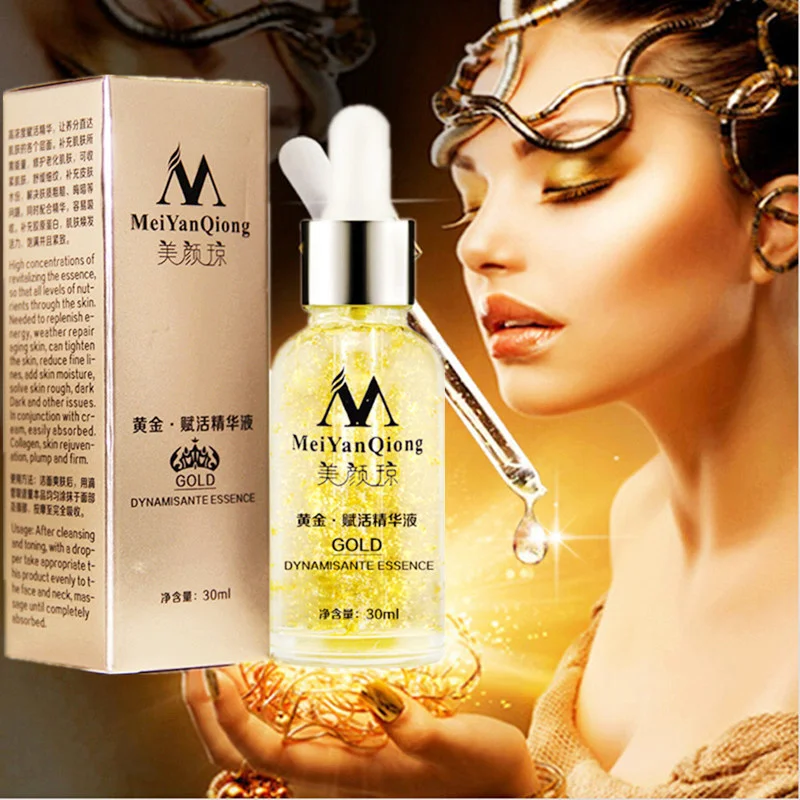 

MeiYanQiong 24K Gold Essence Anti-aging Facial Serum Whitening Firm Moisturizing Lighten Fine Line Collagen Nourishing Skin Care