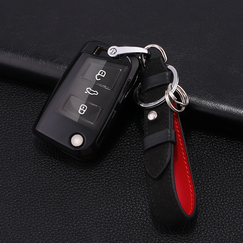 PC + TPU чехол для ключей автомобиля kryring Volkswagen VW Golf 7 mk7 Seat Ibiza Leon FR 2 Altea Aztec Skoda Octavia
