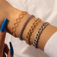 hi man 4pcsset bohemian mixed woven twist texture round bracelet women creative all match travel jewelry accessories