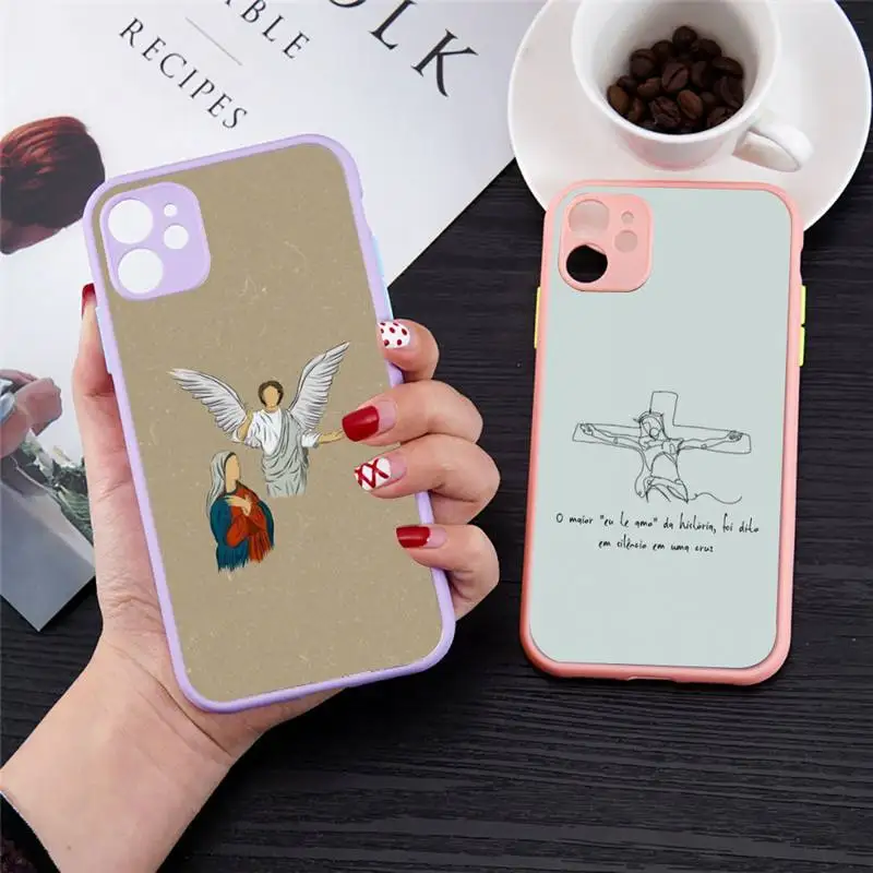 

Jesus Free faith in god Phone Case for iPhone 13 12 XS 11 pro max mini se2020 7 8 plus X XR color purple matte transparent coque