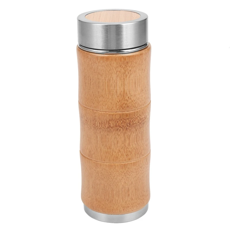 

400Ml Coffee Mugs Stainless Steel Tumbler Thermo Cup Drinking Tea Milk Bamboo Fashion Insulation Water Bottle Travel Mug