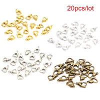 20pcs classic heart lobster clasp hook jewelry making findings diy bracelets necklace keychain split ring