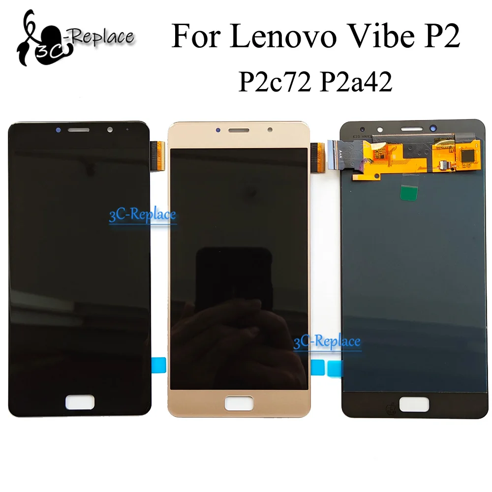 Протестированный 5,5 дюймов Для lenovo Vibe P2 P2c72 P2a42 ЖК-дисплей кодирующий преобразователь сенсорного экрана в сборе Замена