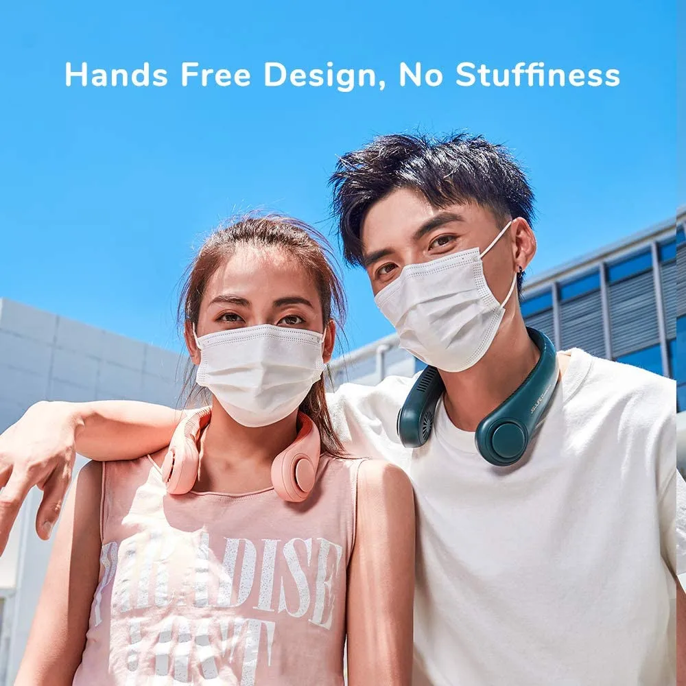 

Portable Porous Hanging Neck Fan Mini Silent Bladeless Fan Outdoor Hanging Sports Fans Air Cooler Cooling Wearable Neck-Hanging