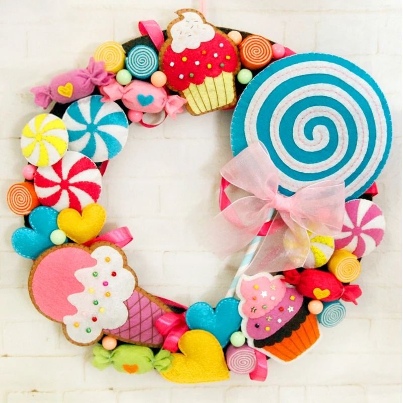 Милые рождественские фетровые настенные наборы ручной работы милые для