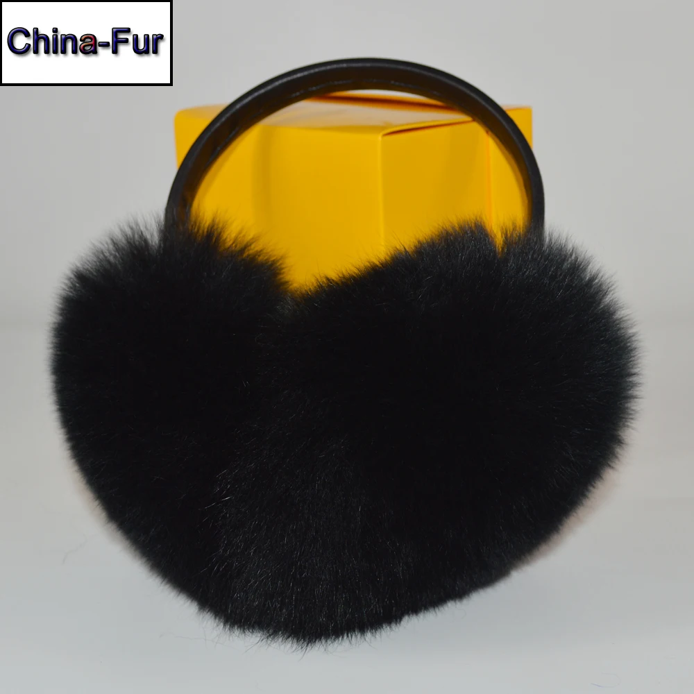 2020 брендовые Модные женские пушистые наушники из натурального Лисьего меха