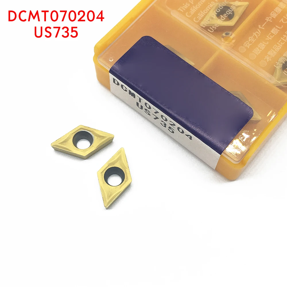 20 шт. DCMT070204 US735 карбидные вставки внутренний токарный инструмент DCMT 070204 торцевые