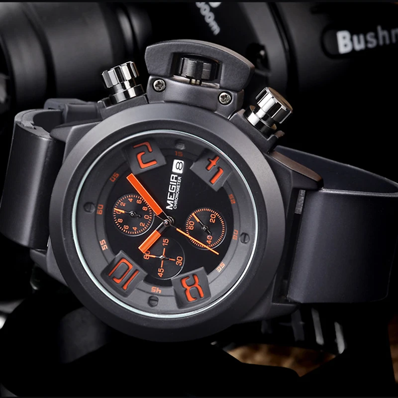 Оригинальные часы для мужчин спортивные кварцевые мужские хронограф наручные