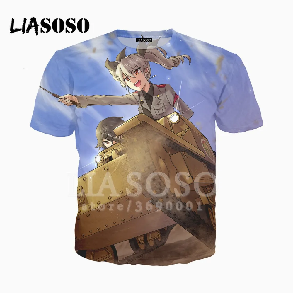 

New Streetwear Tshirt 3D Print Unisex Anime GIRLS and PANZER Funny Kawaii Loli Girls Tank Summer T-shirt Casual Hip Hop Tops