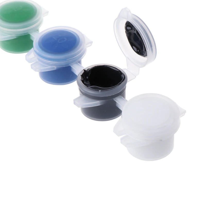 6 цветов акриловых красок w/ 2 кисти для нейл арта настенная живопись маслом