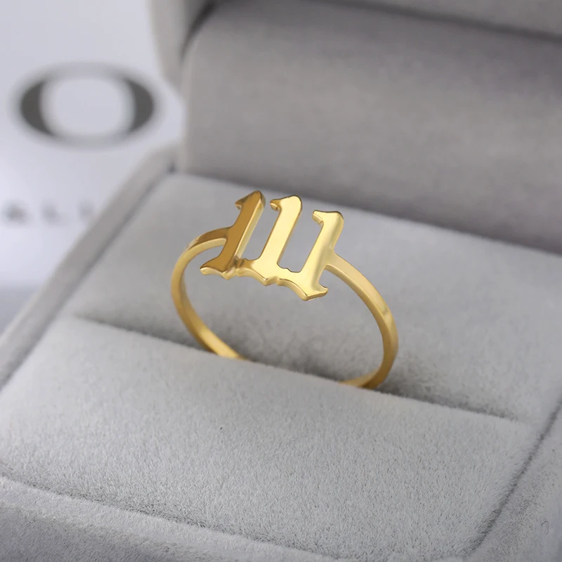 

Angel Number 111 222 333 444 555 666 777 888 999 Women Men Ring Stainless Steel Finger Ring Minimalist Birthday Jewelry Gift BFF