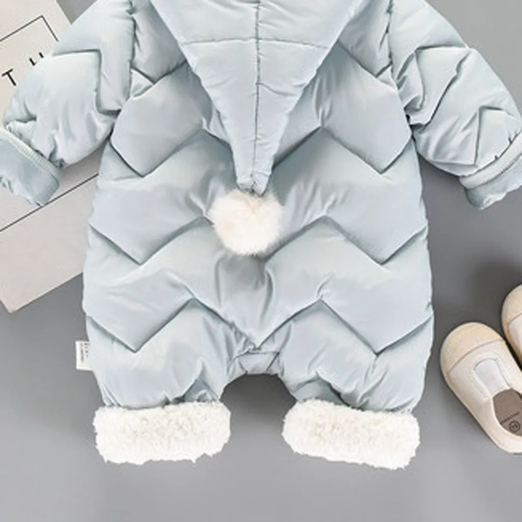 Детский комбинезон для новорожденных зимняя одежда с цветочным принтом оборками