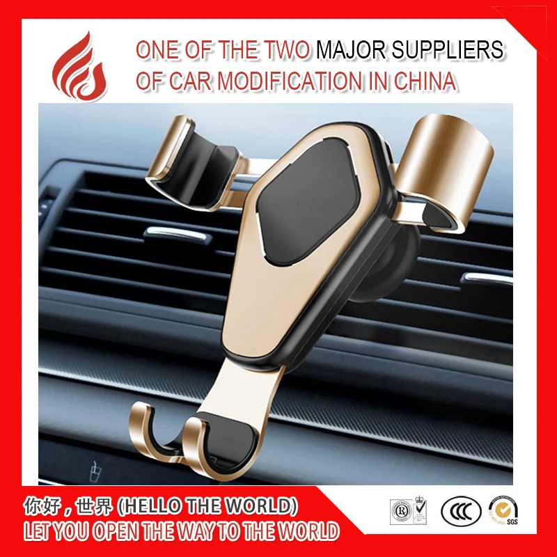 

Car gravity mobile phone bracket Car metal air outlet clip mobile phone bracket Car accessories car gift
