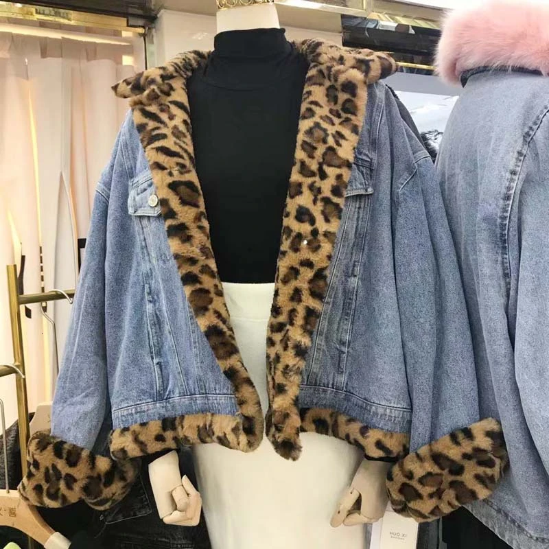 Зимняя женская куртка 2019 Женская парка с леопардовым принтом из искусственного