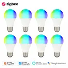 9 Вт Zigbee 3,0 умная Светодиодная лампа RGBW E27 светильник для Tuya Smart Life APP Автоматизация работы с Alexa Google Home Smartthings