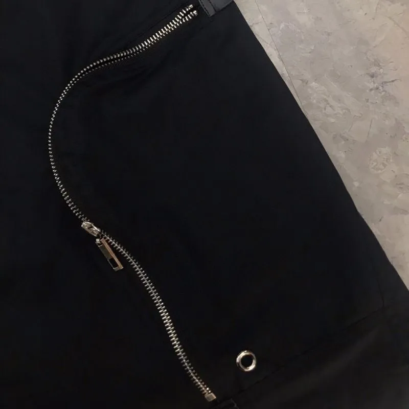 

Street Gothic Cross-Pant Men Elastic Waist Zip Pocket Drop Crotch Black Harem Shorts Mens Casual Loose Knee Length Sweatpants