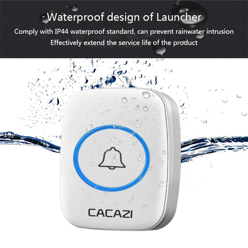 Беспроводной водонепроницаемый дверной звонок диапазон 300 м вилка для США ЕС