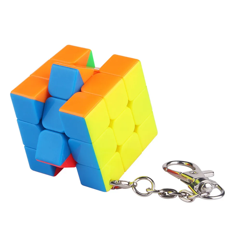 10 шт./лот Yuxin 3 5 см 3x3x3 мини-волшебный куб брелок без наклеек 3x3 Cubo Magico классическая