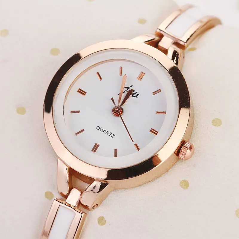 

2 Colors Simple Clock Fashion Women Slim Bracelet Watches Ladies Casual Dress Wristwatch Women's Small Round Quartz Watch LL@17