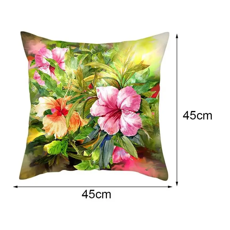 

Flowers Printed Pillow Cover Colorful Spring Flowers Cushion Cover for Home Sofa Decorative Throw Pillowcases wholesale Hot Sale