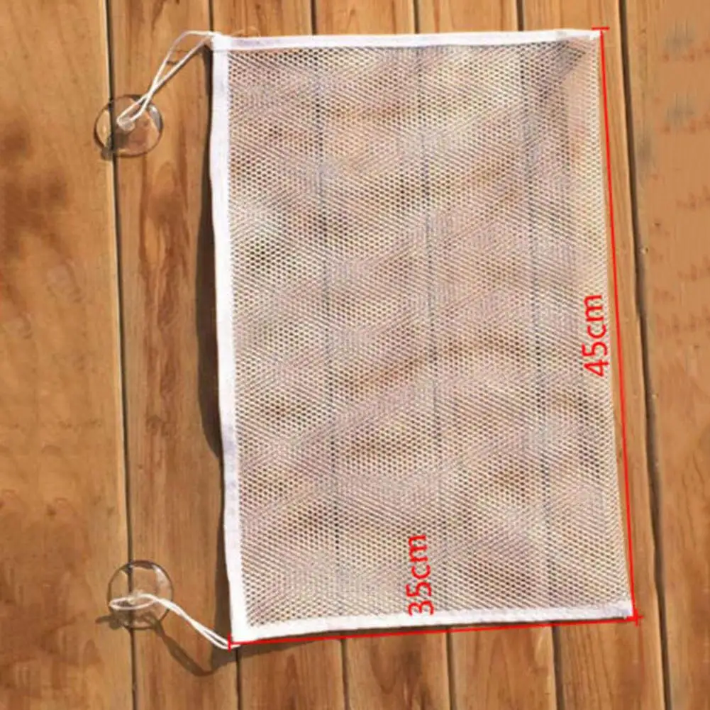 Baby Bath Bathtub Toy Mesh Net Storage Bag Organizer Holder Bathroom Organiser With 2 Suction Cup Hook 45 x 35cm White