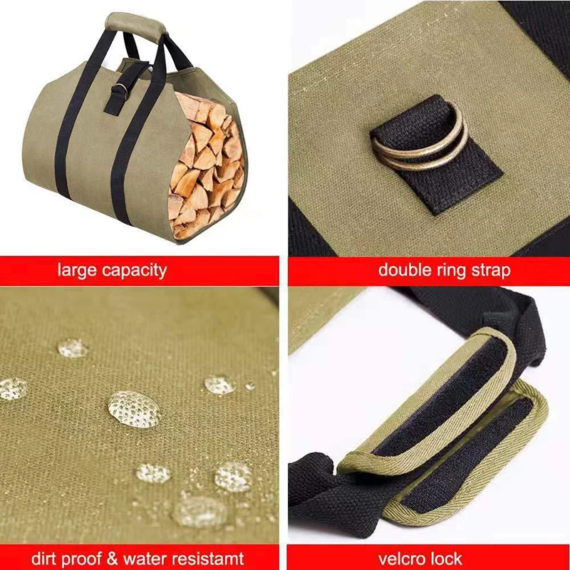 

Outdoor Multifunctional Portable Firewood Log Storage Bag 600d Oxford Cloth Handbag QP2